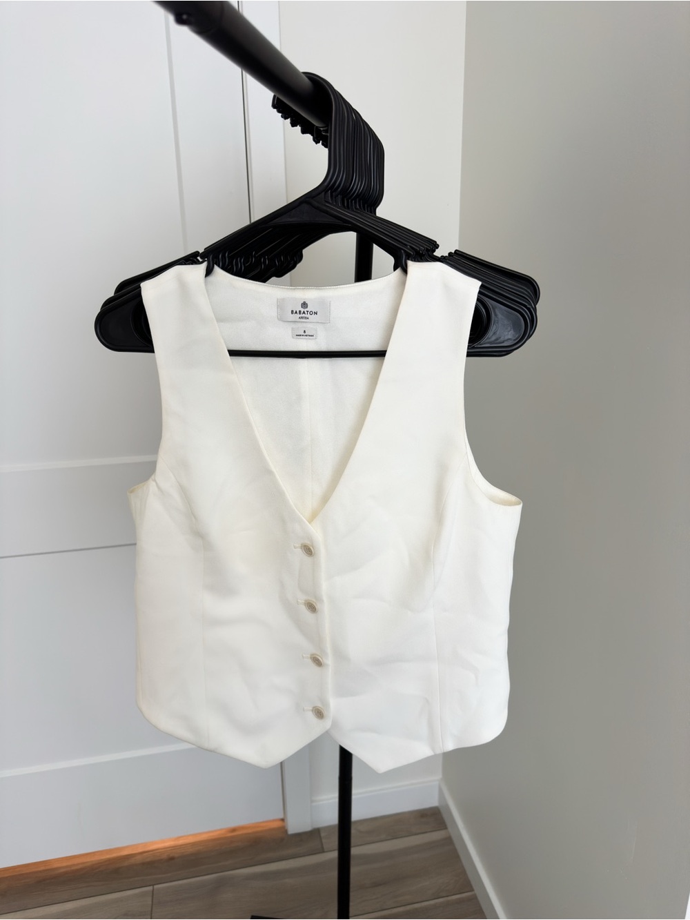 Aritzia Ivory Button-Front Vest